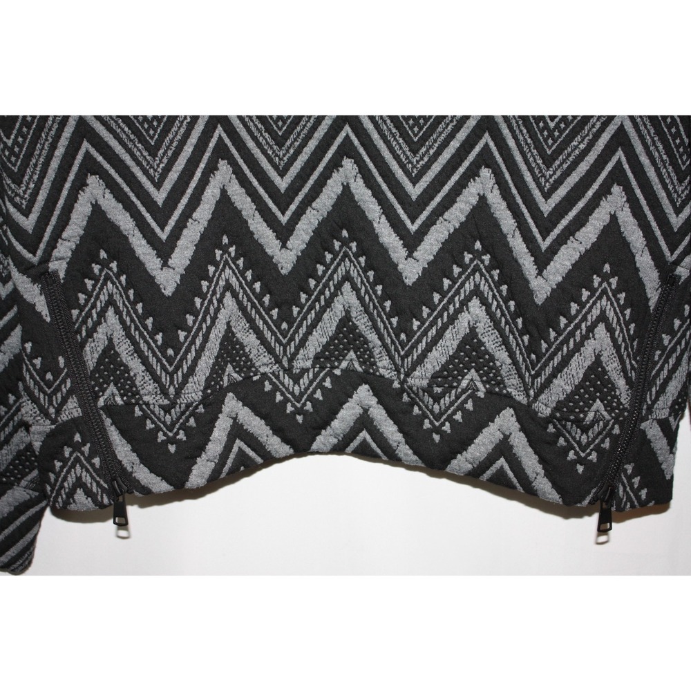 SSYS Top Womens Small Black Ava Zipper Quilted Pullover Zig Zap Stretch Art Mock - Picture 6 of 13